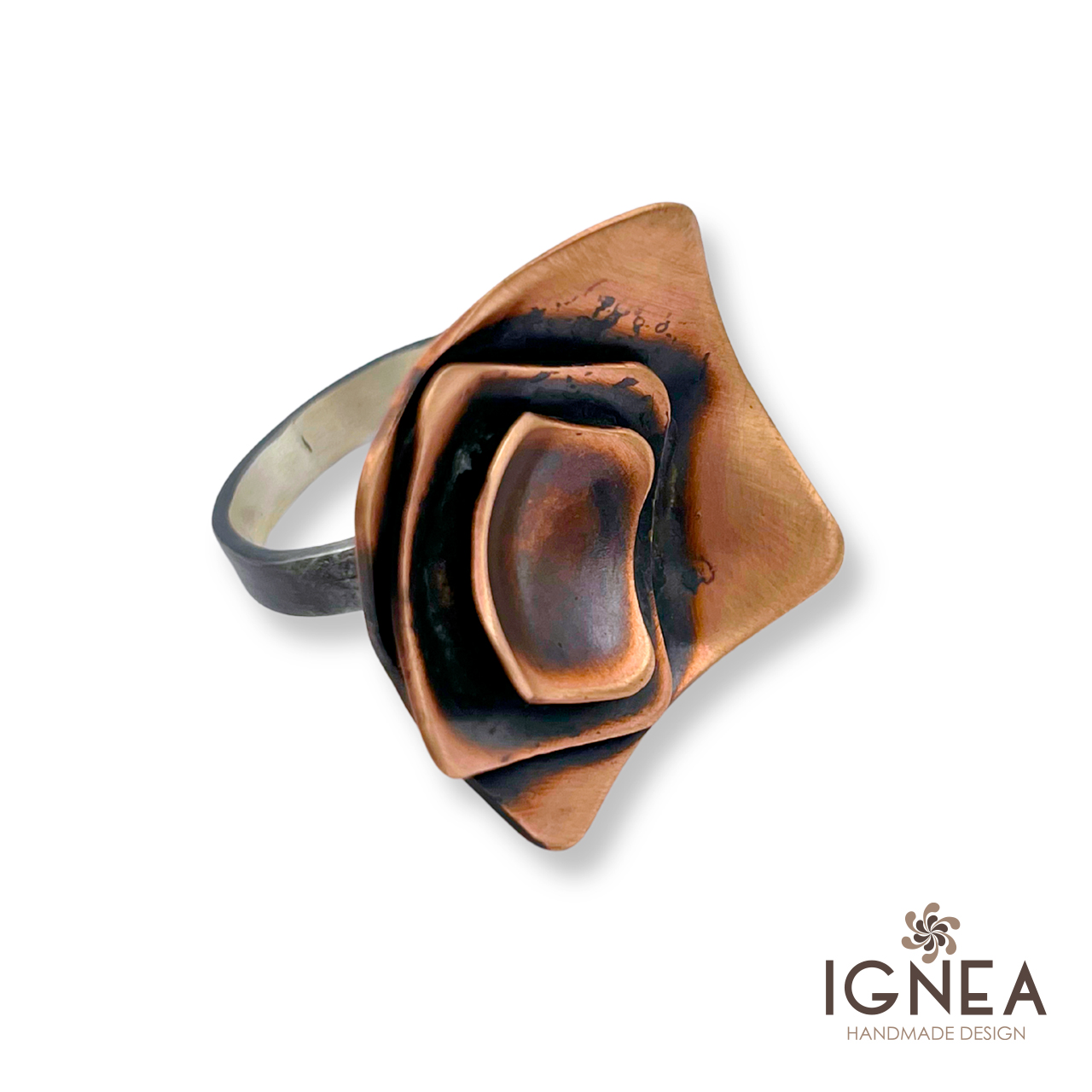 Anillo Cuadrado Embutido Aura - Imagen 3